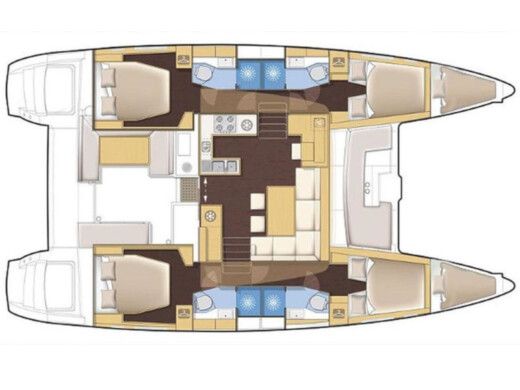 Catamaran  Lagoon 450F Boat design plan