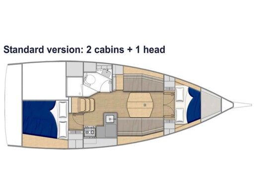 Sailboat  Oceanis 34.1 Boat layout