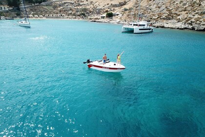 “Luxury Speedboat in Lindos – Explore Navarone, St Paul’s Bay, Agathi Beach, Red sand bay