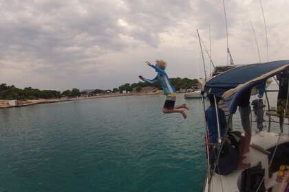 A CLASSIC JEANEAU 41 FEET SAILING BOAT IN GREECE