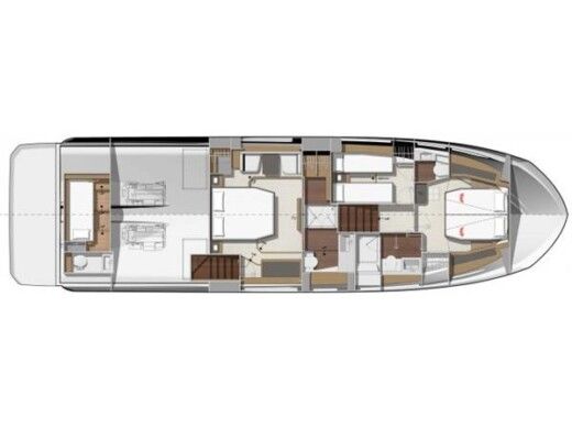 Motorboat  Prestige 590 Fly Boot Grundriss