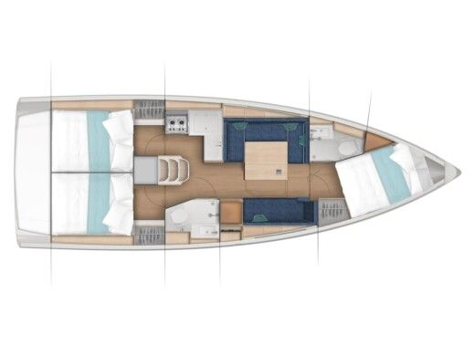 Sailboat  Sun Odyssey 380 Boot Grundriss
