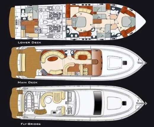 Motor Yacht Gulf Craft Majesty 66 Plan du bateau