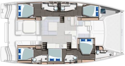 Catamaran Robertson & Caine Leopard 50 Boat layout