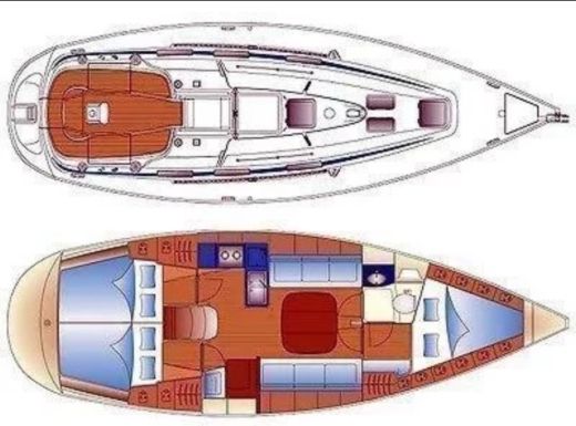 Sailboat Bavaria 36 Boot Grundriss