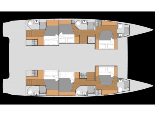 Catamaran  Aura 51 Boot Grundriss