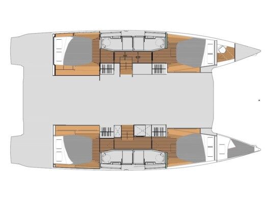 Catamaran  Elba 45 Boot Grundriss