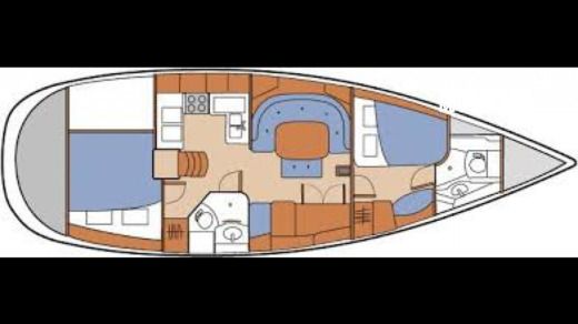 Sailboat Beneteau Oceanis 393 Clipper Boot Grundriss