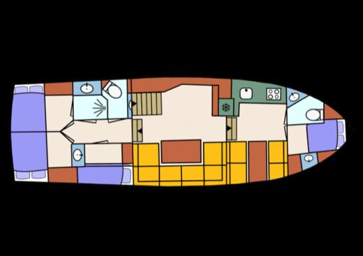 Houseboat Aqua Cosmos Vrijon 1450 Plattegrond van de boot