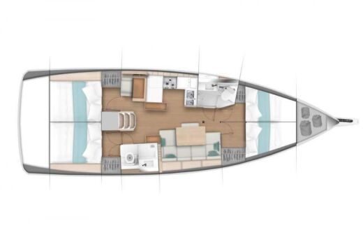 Sailboat Jeanneau Sun Odyssey 440 Boat layout