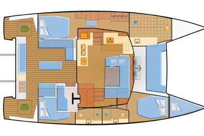Verhuur Catamaran Fountaine Pajot Fountaine Pajot Elba 45 - 3 cab. Marina Frapa