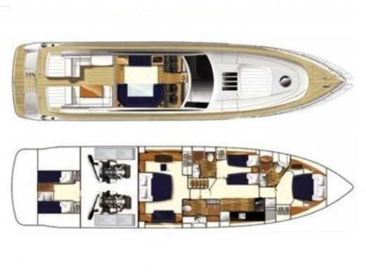 Motor Yacht Princess V70 Boat layout