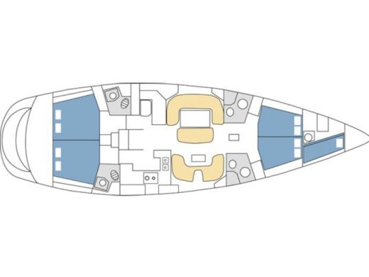 Sailboat Jeanneau Sun Odyssey 54DS boat plan