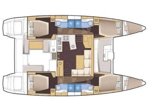 Catamaran  Lagoon 450 Flybridge boat plan