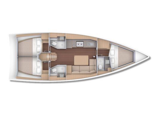 Sailboat DUFOUR 390 Grand Large Boat design plan