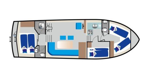 Houseboat Shogun 38 Boot Grundriss