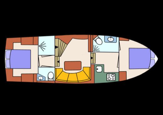 Houseboat Liona Elite Valk 1300 Boat layout