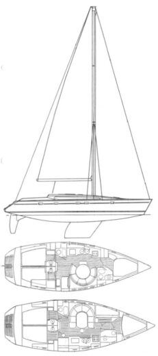 Sailboat Janneau Voyage 12.50 Boat layout