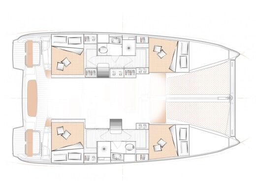 Catamaran  Excess 11 (Cat) Plattegrond van de boot