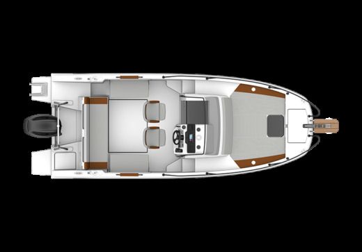 Motorboat Beneteau 2022 Flyer 7 Sundeck Plano del barco