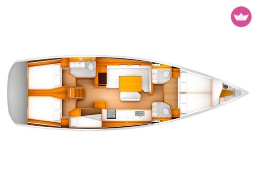Sailboat Jeanneau Sun Odyssey 509 Plano del barco
