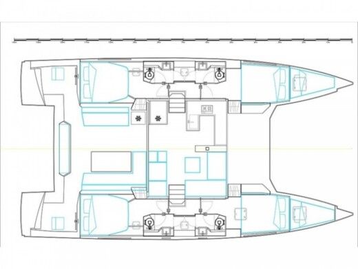 Catamaran Nautitech 46 Fly Boot Grundriss