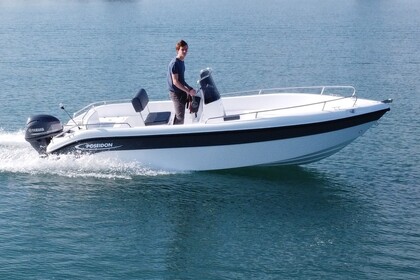 Rental Motorboat Poseidon blue water 170 White Poseidon Milos