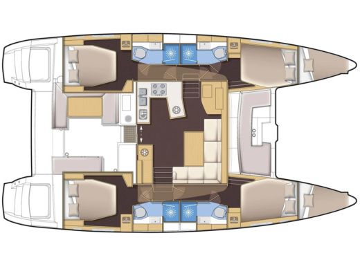 Catamaran  Lagoon 450 Fly- Boot Grundriss
