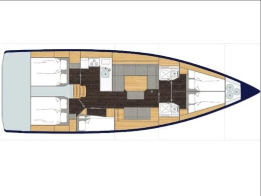 Sailboat  Bavaria C45 Plano del barco