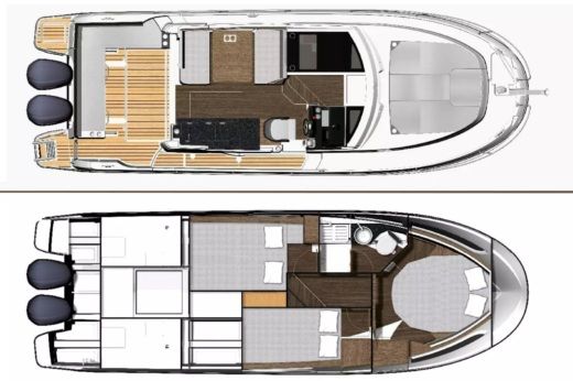 Motorboat Jeanneau MERRY FISCHER 1095 Boat layout