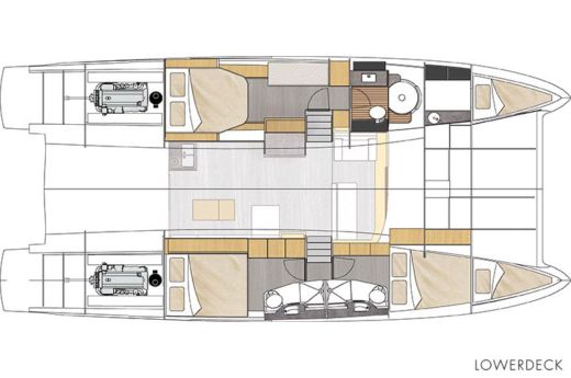 Motorboat Fountaine Pajot Cumberland 46 boat plan