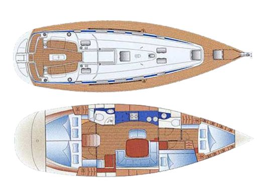 Sailboat BAVARIA 44 CRUISER with air condition Boat layout