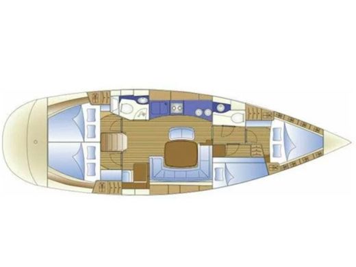 Sailboat Bavaria 44 Boat layout