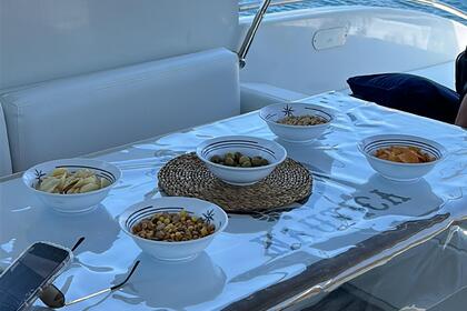 Yacht in marina Santa Eulalia, Ibiza