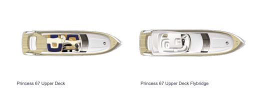Motorboat Princess 67 Flybridge Boat design plan
