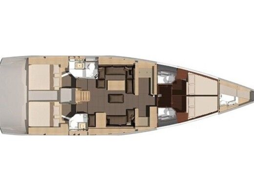 Sailboat Dufour Dufour 56 Exclusive 250 L Planimetria della barca