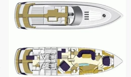 Motorboat Princess v65 Boat layout