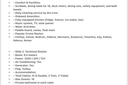 AYG103 Luxury 30 m Gulet