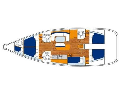 Sailboat BENETEAU CYCLADES 50.5 Boat layout