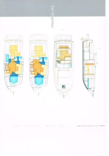 Motorboat FIART MARE 36 GENIUS Boat design plan