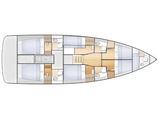 Sailboat  Sun Loft 47 Σχέδιο κάτοψης σκάφους