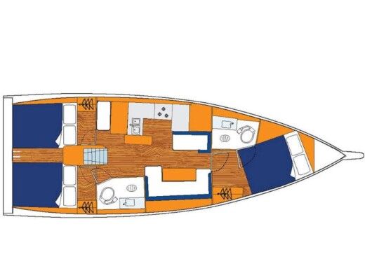 Sailboat  Sunsail 410 Plano del barco