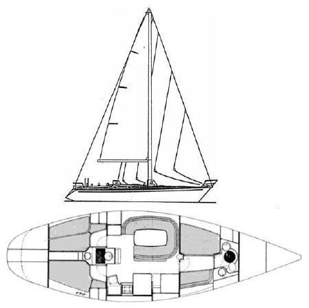 Sailboat Cantiere del Pardo Grand soleil 46 boat plan