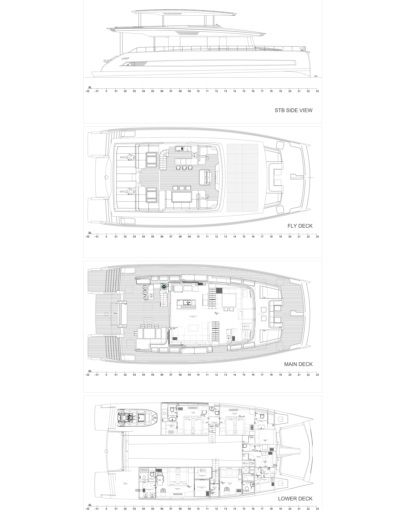 Catamaran VisionF VisionF 80 E-Cat Plan du bateau