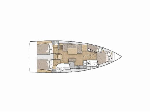 Sailboat  Oceanis 40.1 Plattegrond van de boot