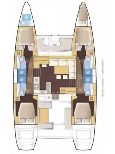 Catamaran Lagoon Lagoon 46 Boot Grundriss