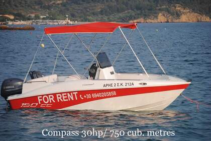 Rental Boat without license  Compass 150 CC Thasos Regional Unit