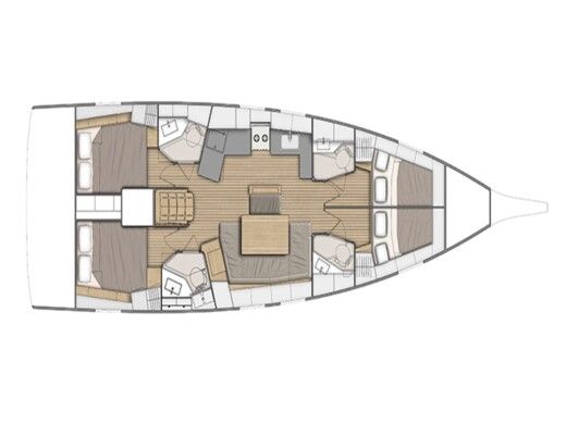 Sailboat Beneteau Oceanis 46.1 Plattegrond van de boot