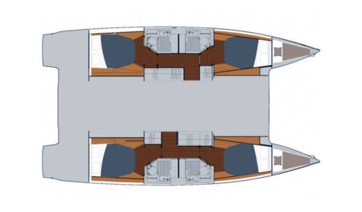 Catamaran  ASTREA 42 Plattegrond van de boot