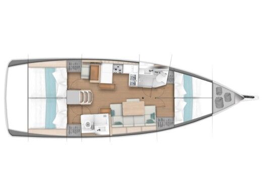 Sailboat Jeanneau Sun Odyssey 440 Planimetria della barca